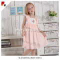 wholesale pink cherry embroidered smocked dress